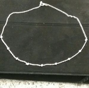 Silver necklace with diamonds